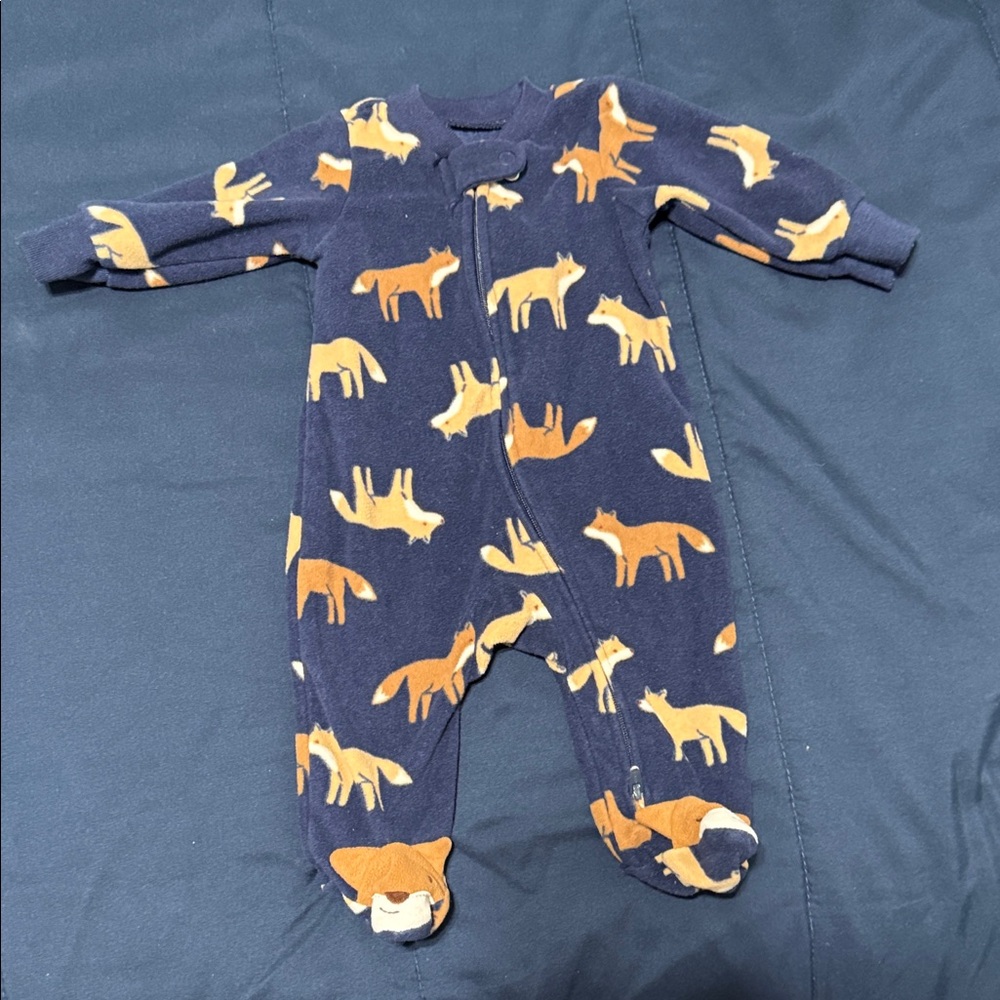 Carter's Navy Fox Print Footie